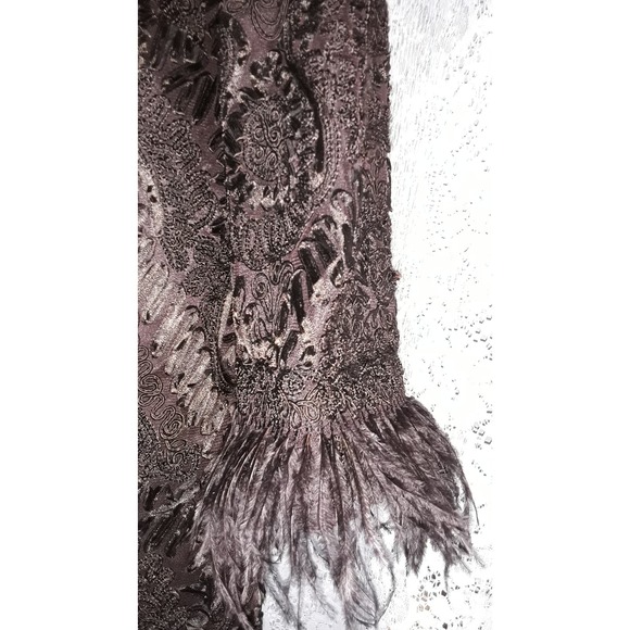 Sue Wong Sz 10 Old Hollywood Glam Soutache Ostrich Feather Evening Jacket - Picture 7 of 11